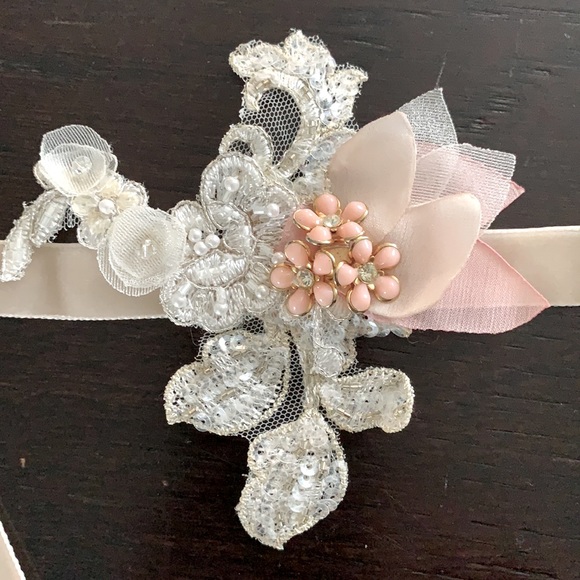 Floral handmade headband head sash tie bridal chic main image 5